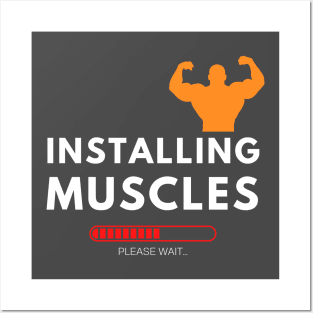 Installing Muscle, Funny Gym Fitness Posters and Art